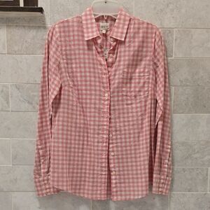 J. Crew Pink Gingham Button Down Shirt NWT